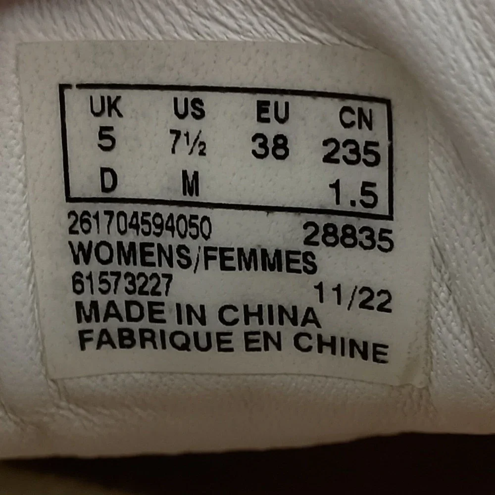Clarks CraftRun Lace White Leather Suede Metallic‎ Sneakers Womens 7.5
